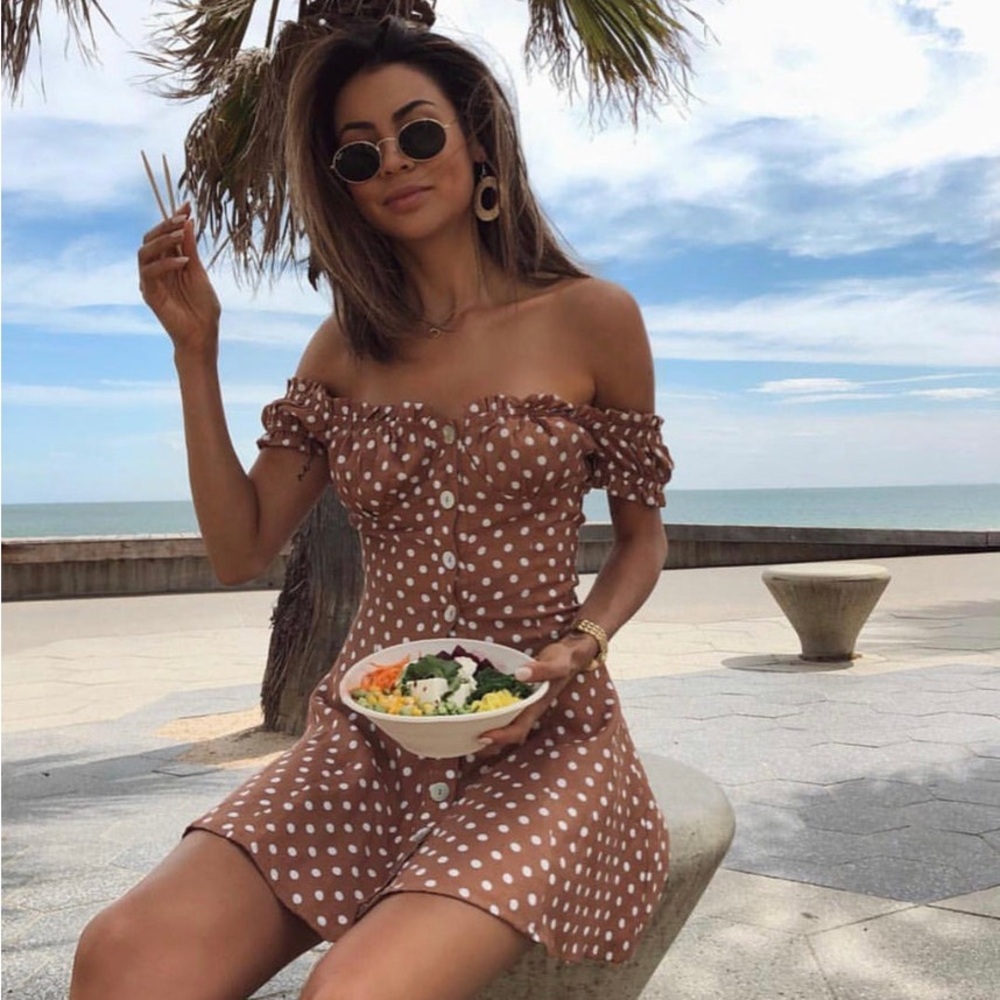 By Together Polka Dot rust dress